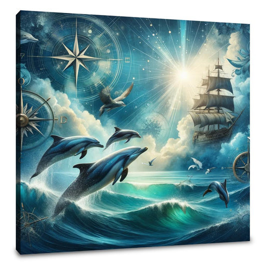 Dolphin Ocean Vista Canvas