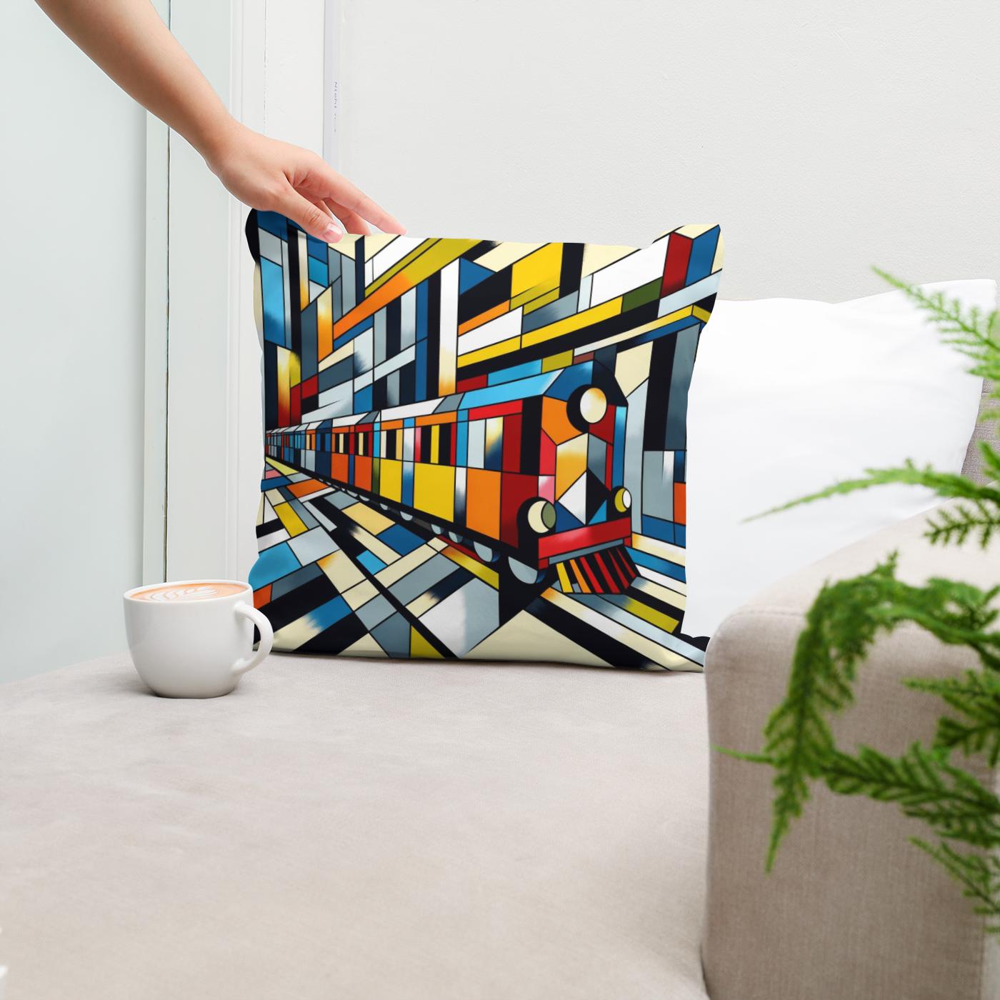 Cubist Conveyance Cotton Cushion