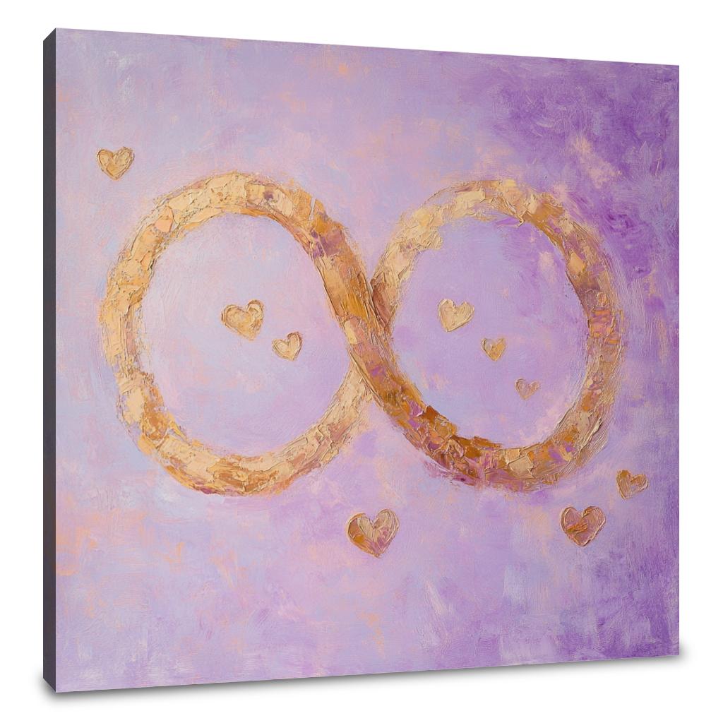 Golden Infinity Heart Canvas
