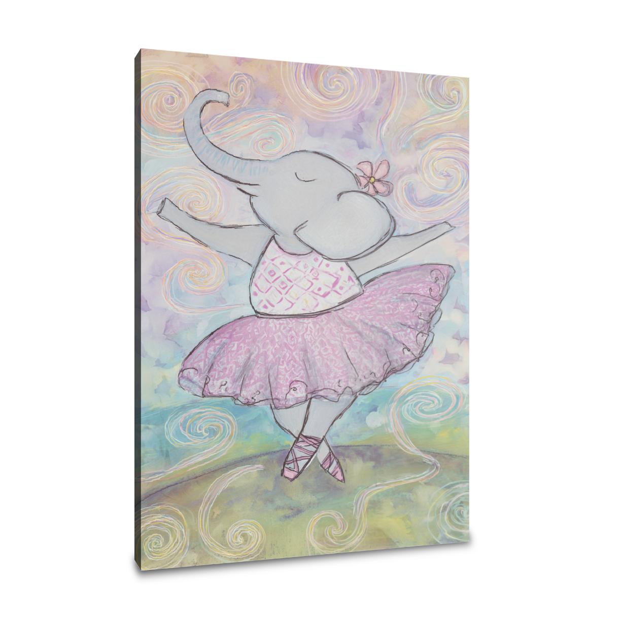 Twirling Elephant Ballerina Canvas