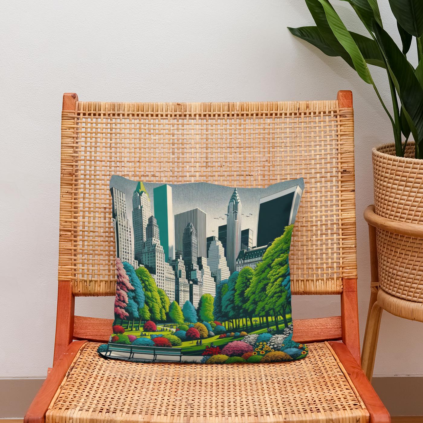60s Urban Park Pop Cotton Cushion