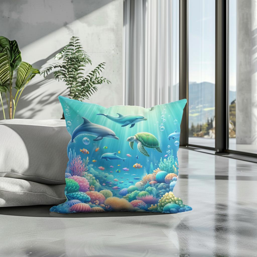 Underwater Wonderland Cotton Cushion