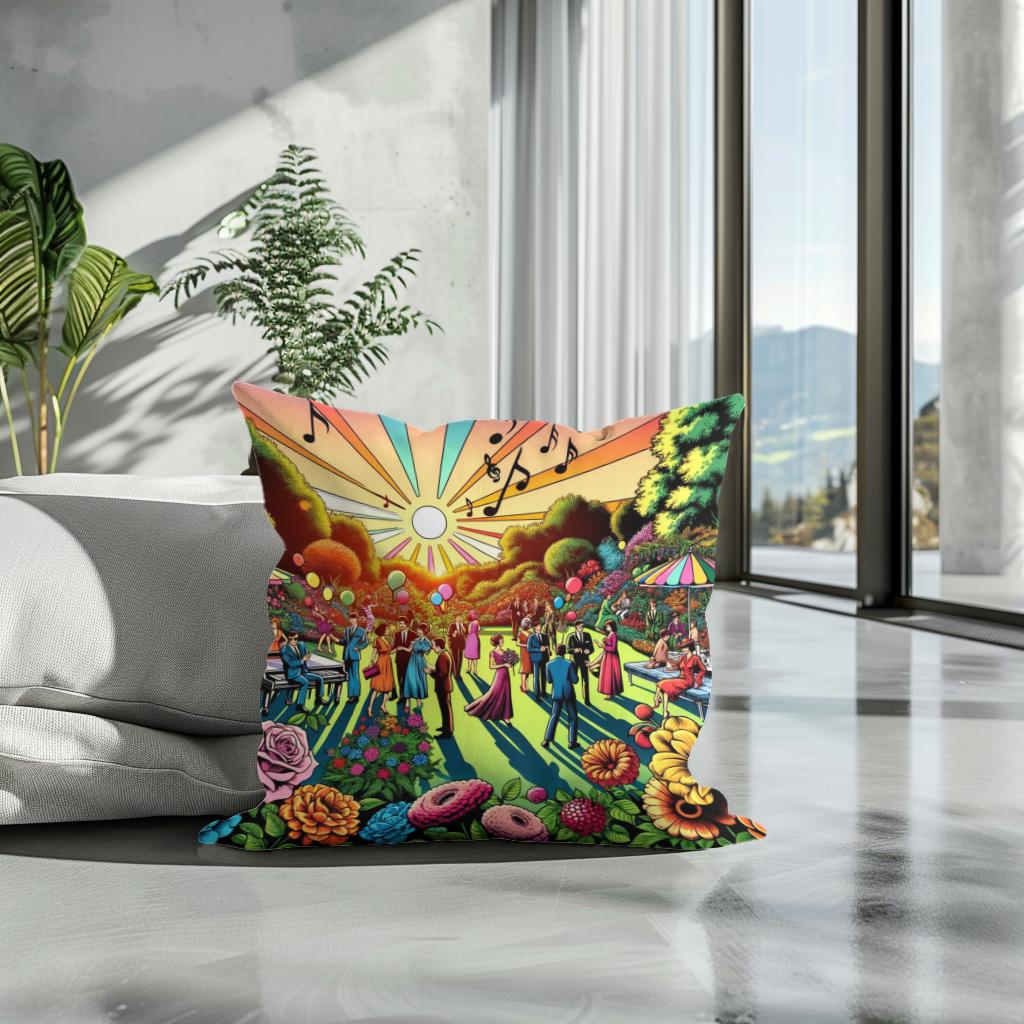Pop Art Garden Soirée Cotton Cushion