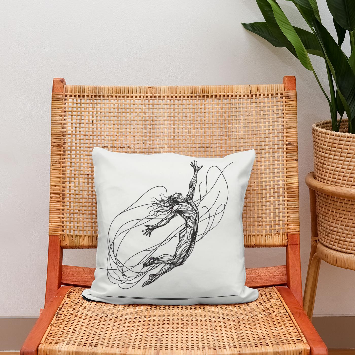 Skyward Leap Elegance Cotton Cushion