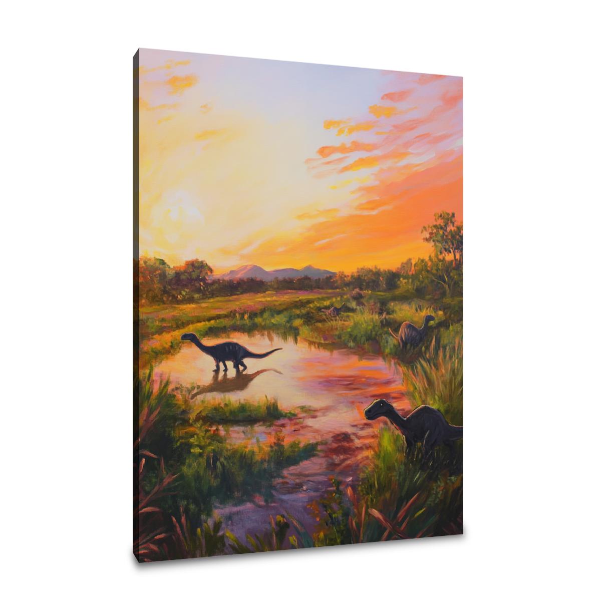 Dinosaur Dusk Canvas