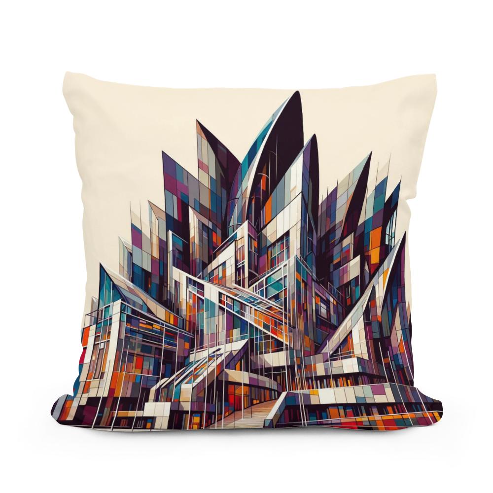 Edinburgh Scottish Parliament Abstract Vision Cotton Cushion