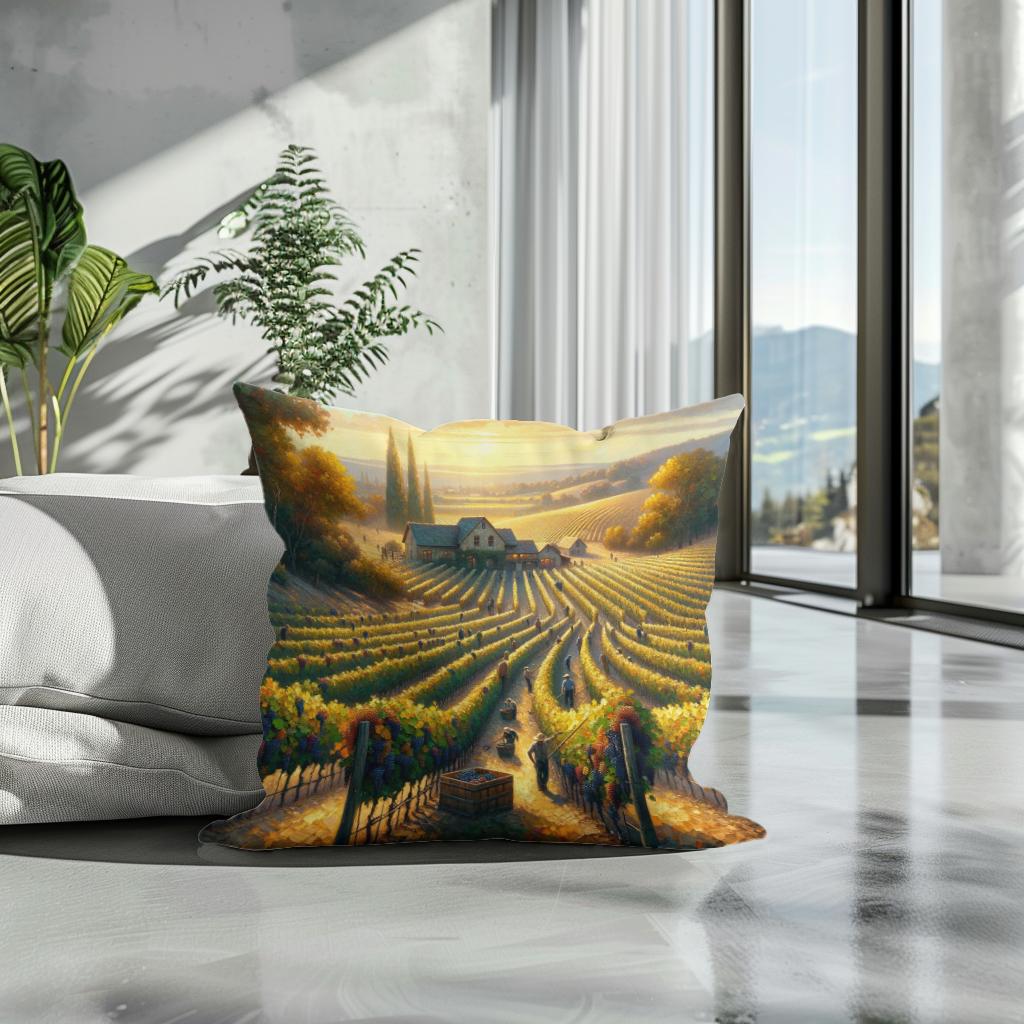 Harvest Vineyard Cotton Cushion