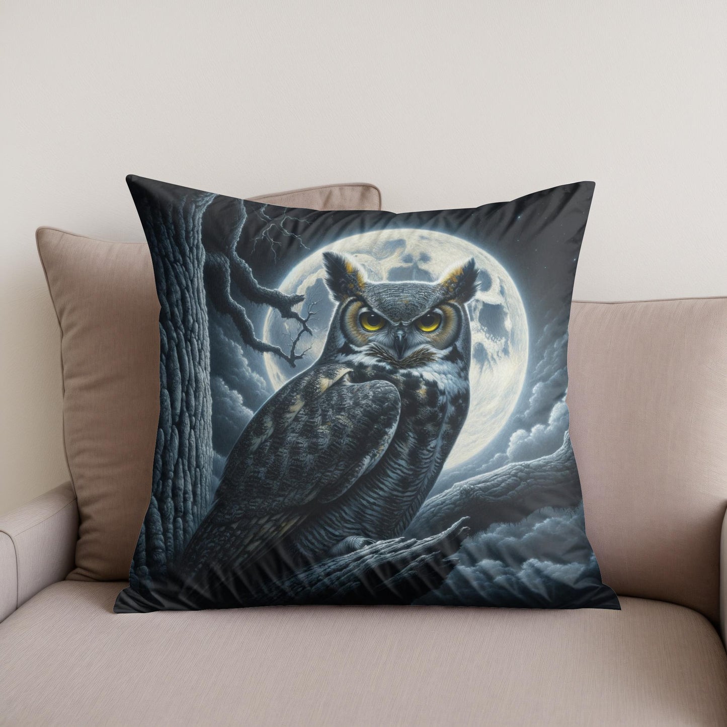 Midnight Gaze Cotton Cushion