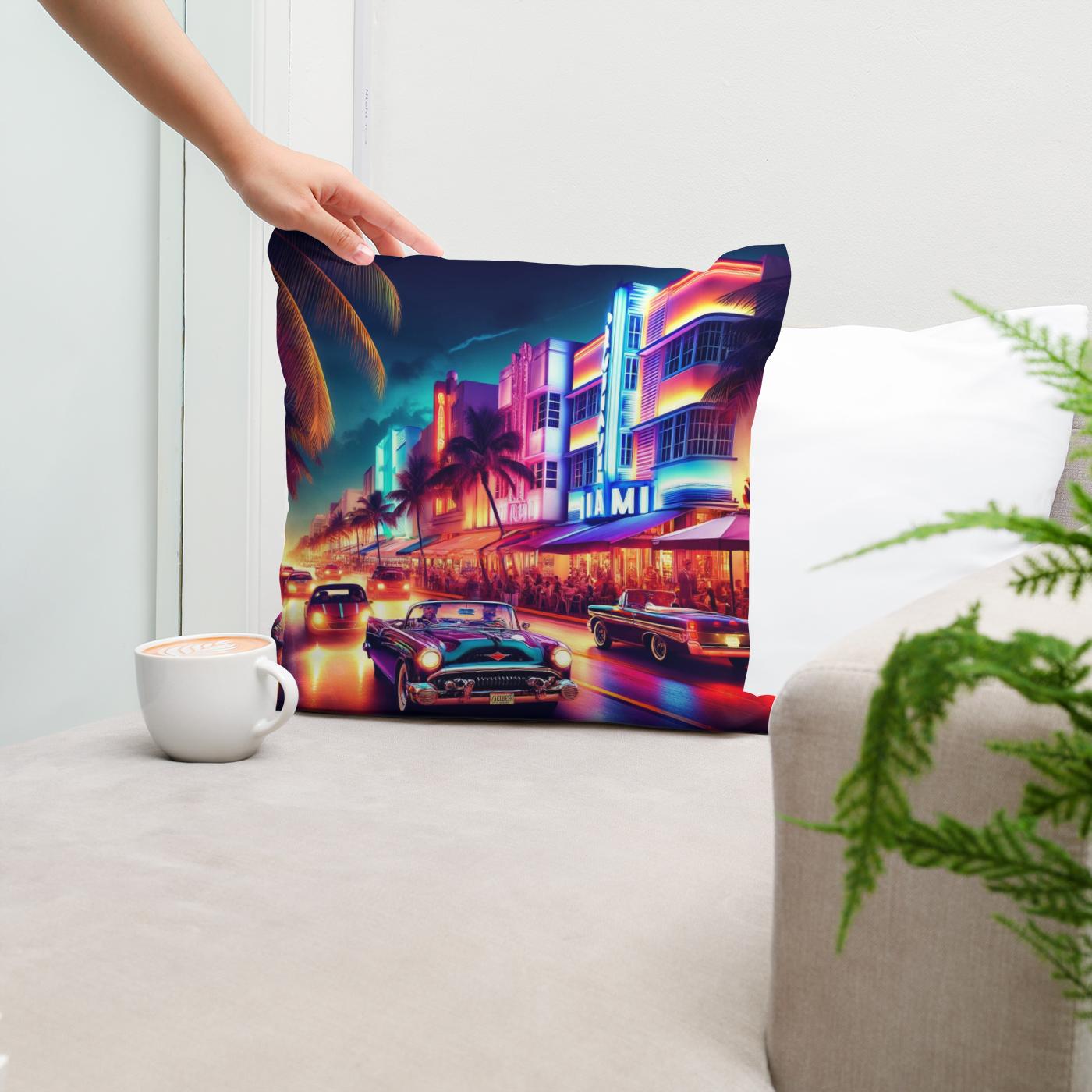 Miami Neon Majesty Cotton Cushion