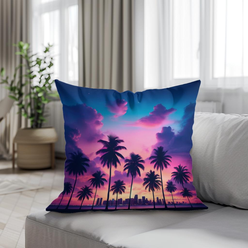 Miami Twilight Cotton Cushion