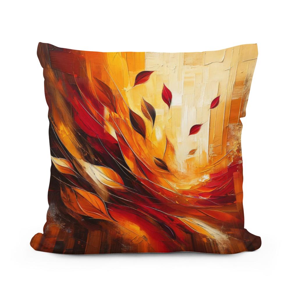 Autumn Embrace Abstract Cotton Cushion
