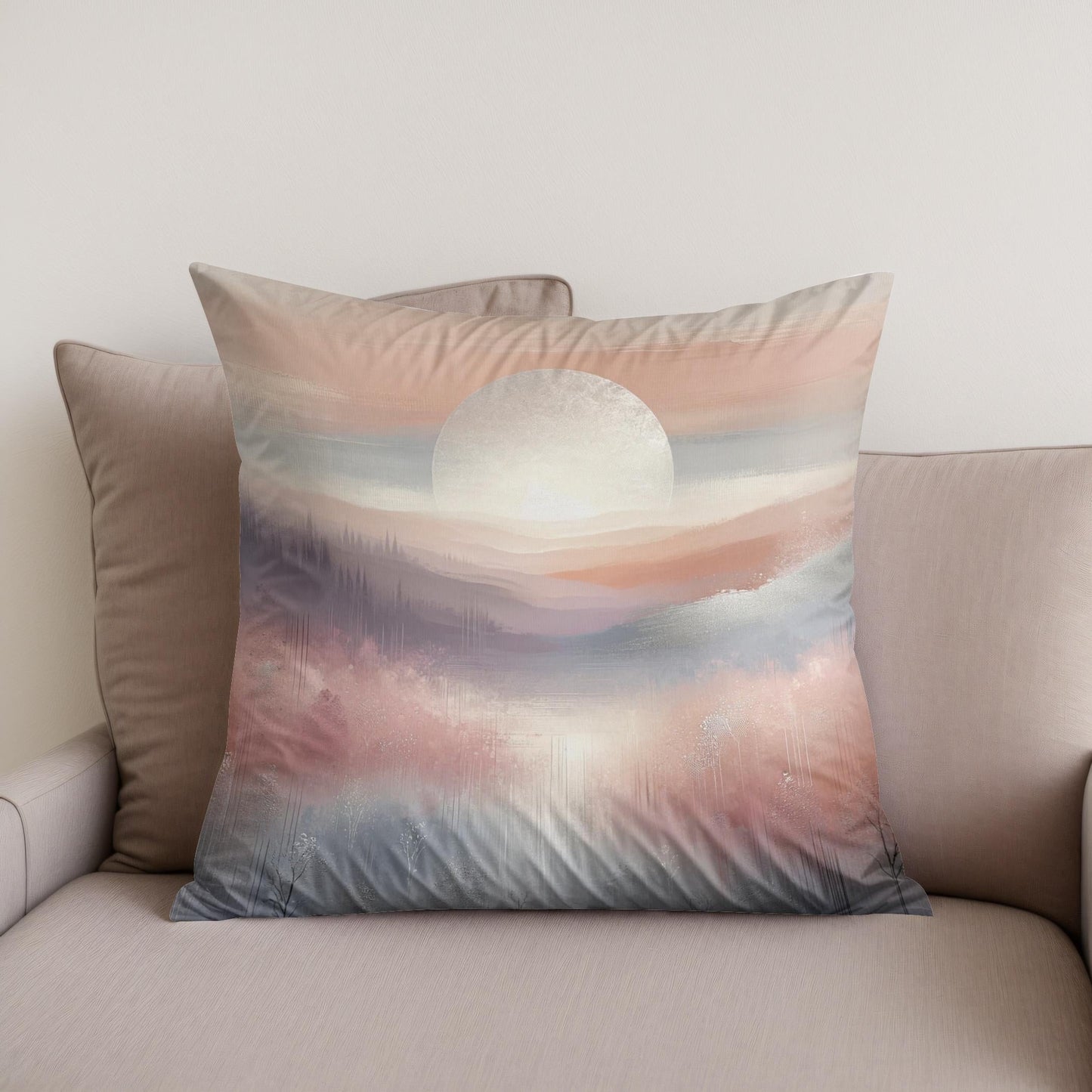 Dawn's Silver Mist Cotton Cushion