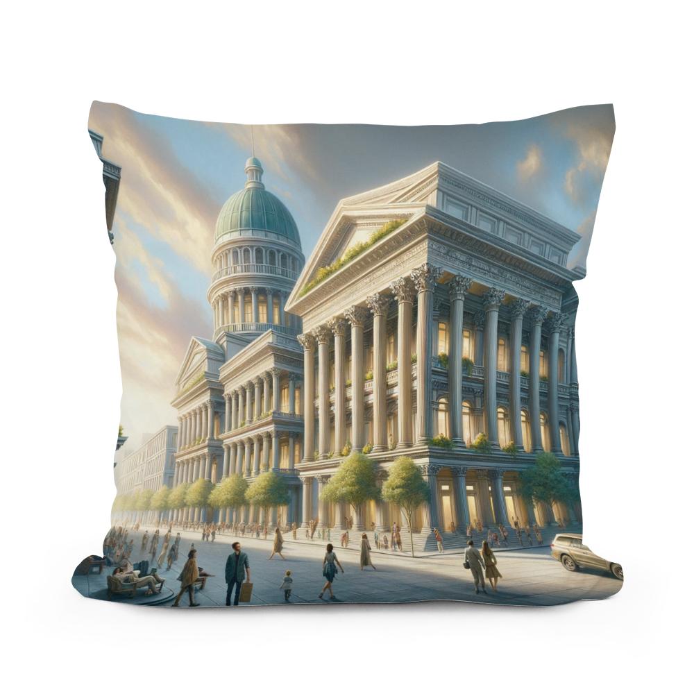 Neo-Neoclassical Square Cotton Cushion