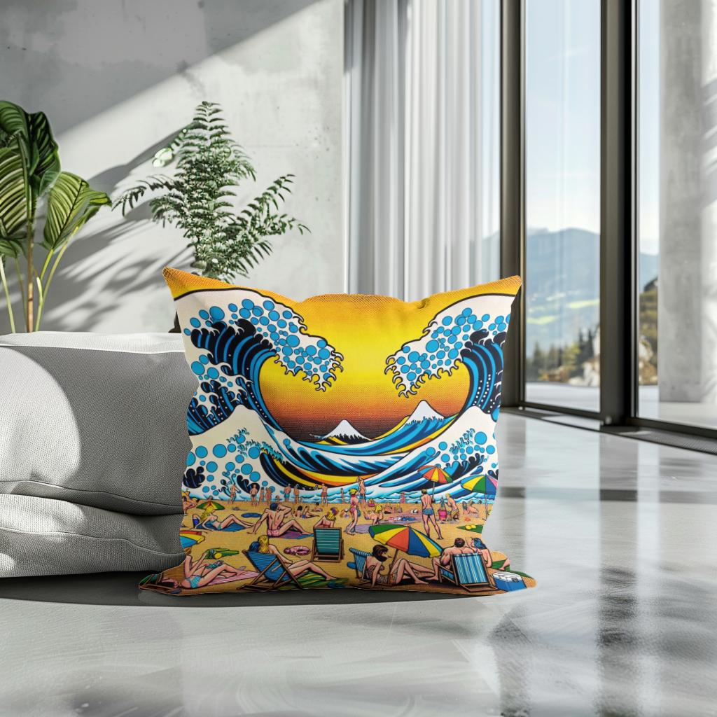 Seaside Pop Spectacle Cotton Cushion