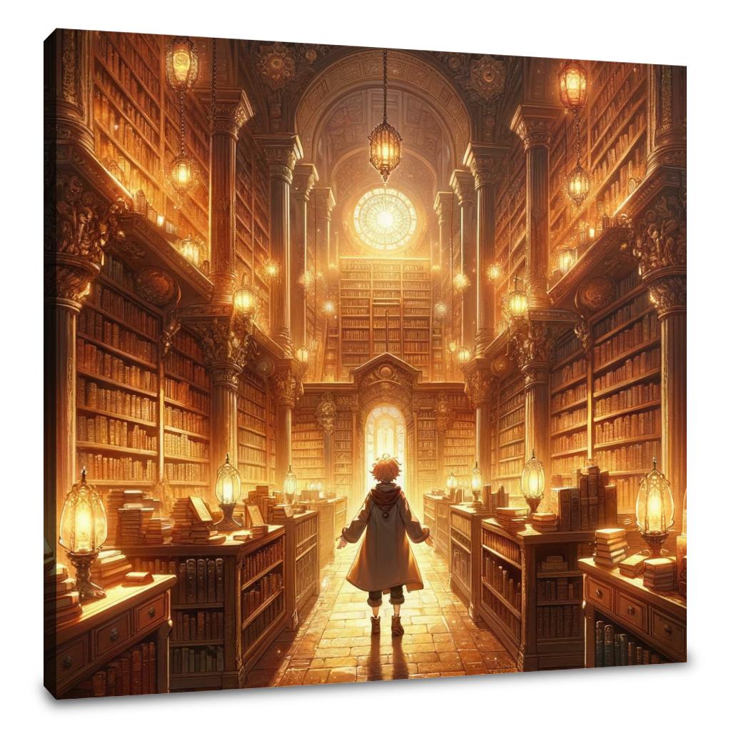 Enchanted Library of Wonders Canvas