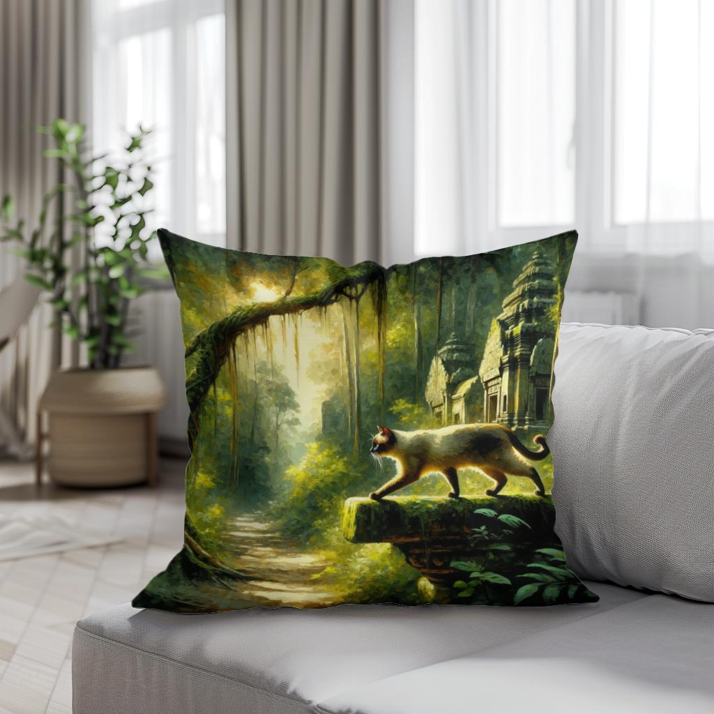 Jungle Temple Sojourn Cotton Cushion