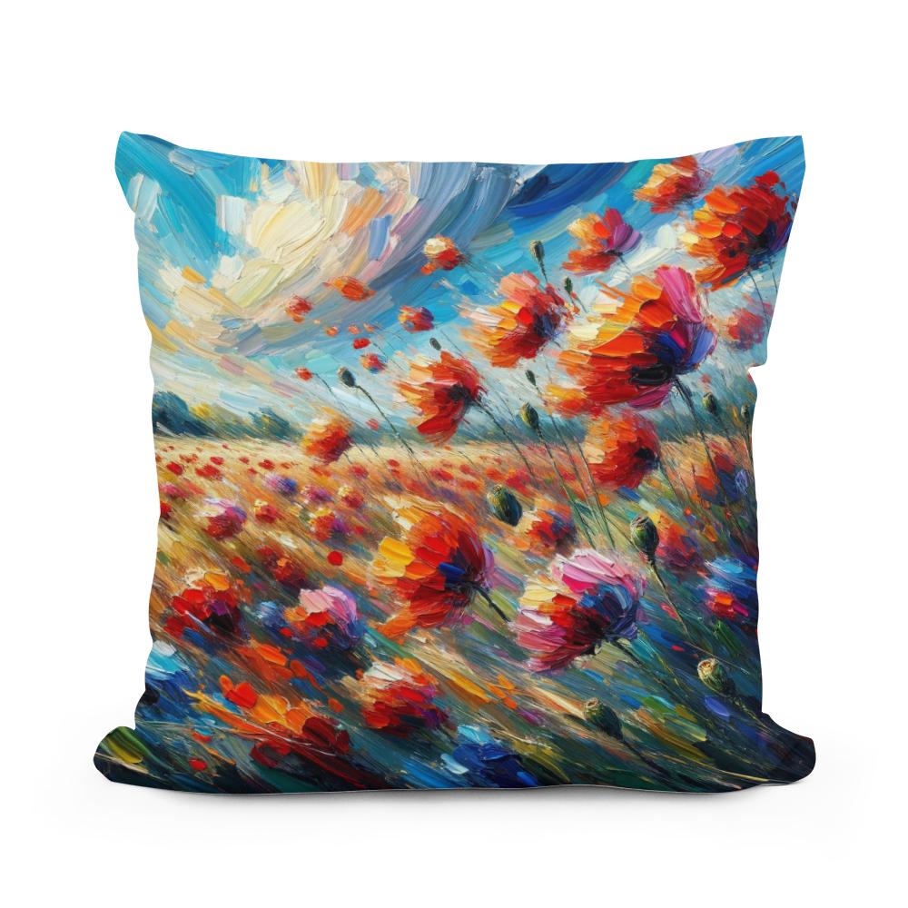 Whispering Poppies Cotton Cushion