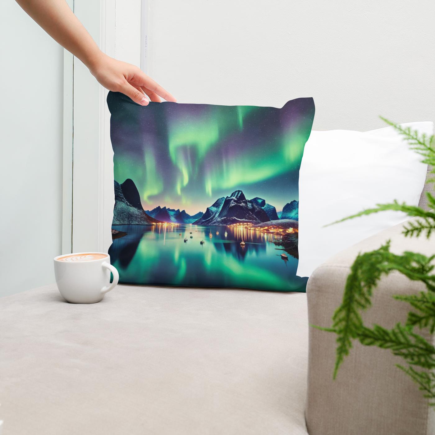 Aurora Fjord Cotton Cushion