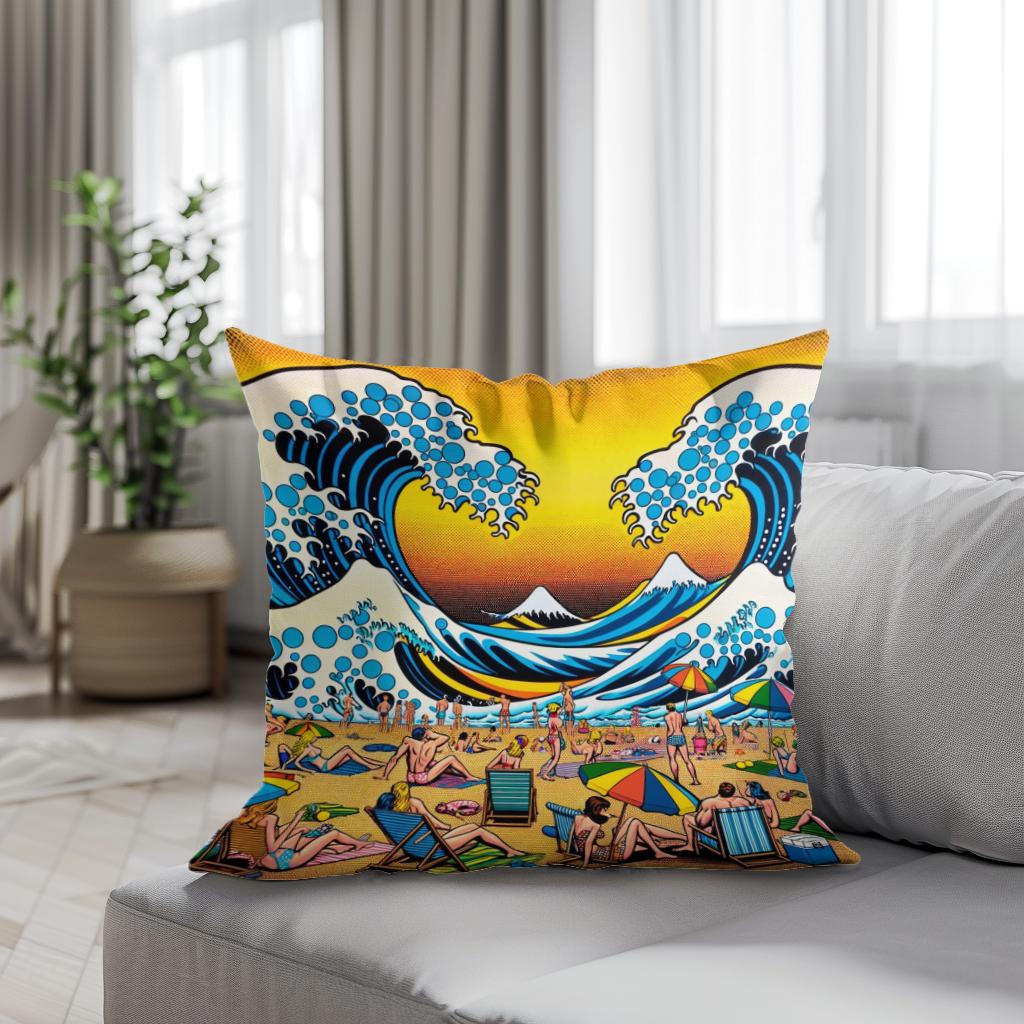 Seaside Pop Spectacle Cotton Cushion