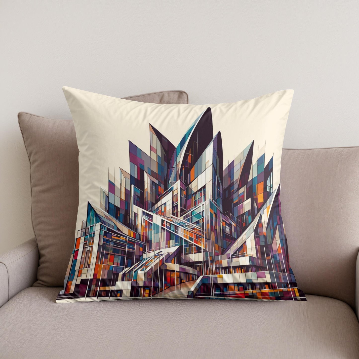 Edinburgh Scottish Parliament Abstract Vision Cotton Cushion