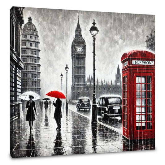 London Rain Stroll Canvas