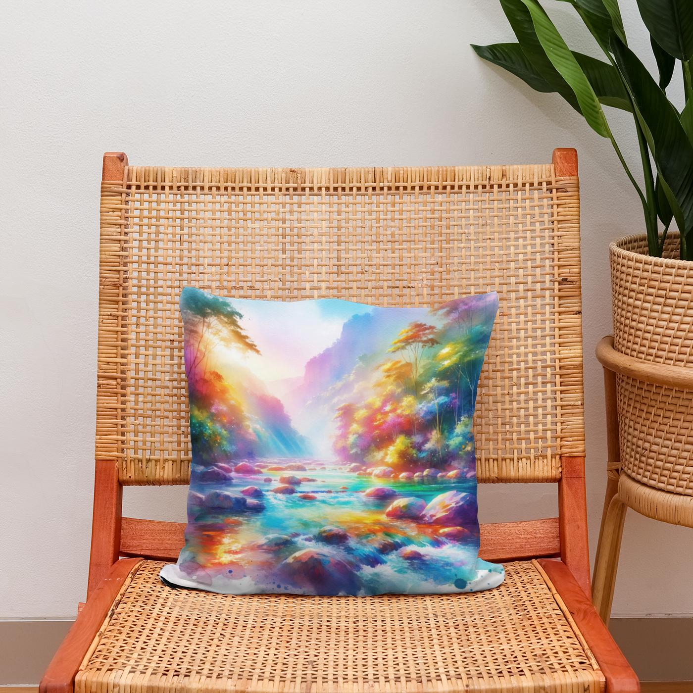 Rainbow River Cotton Cushion