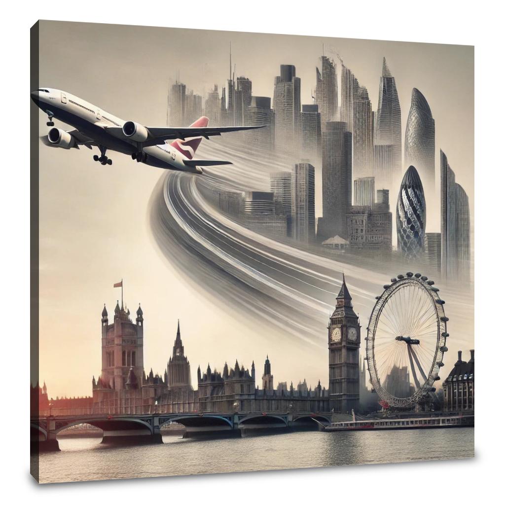 London Dreamscape Jet Canvas