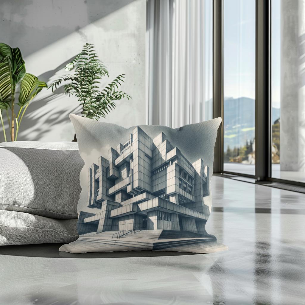 Brutalist Bastion Cotton Cushion