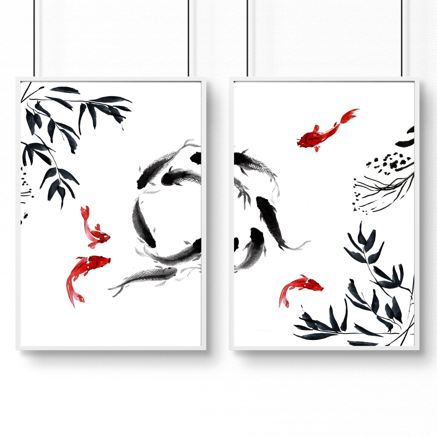 Workplace gallery wall | set of 2 Japanese wall art