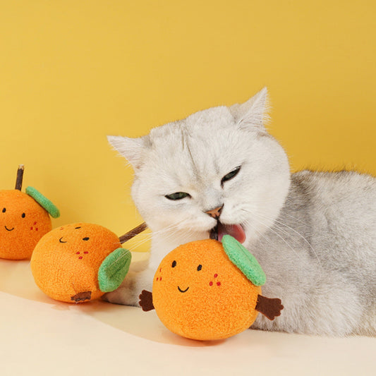 zeze Lucky Orange Cat Toy — Plush Orange with Silvervine Stick, Catnip & Valerian