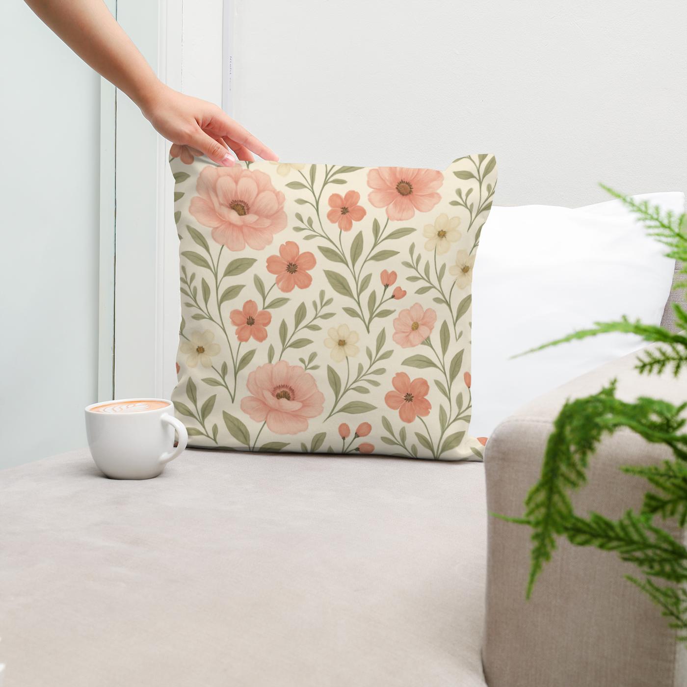 Blush Meadow Cotton Cushion
