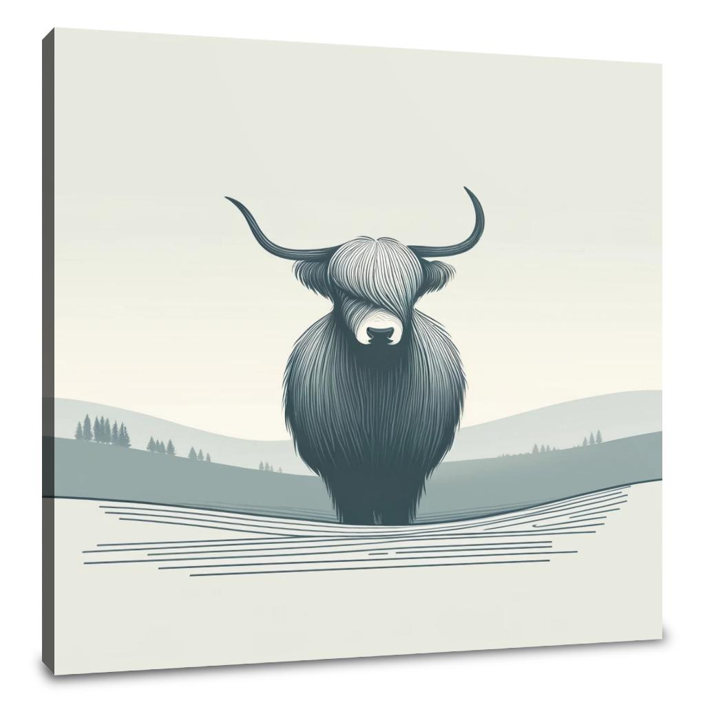 Serene Highland Cow Canvas