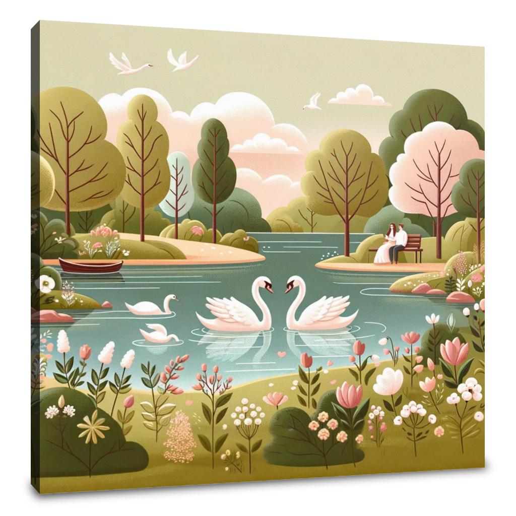Swan Lake Romance Canvas