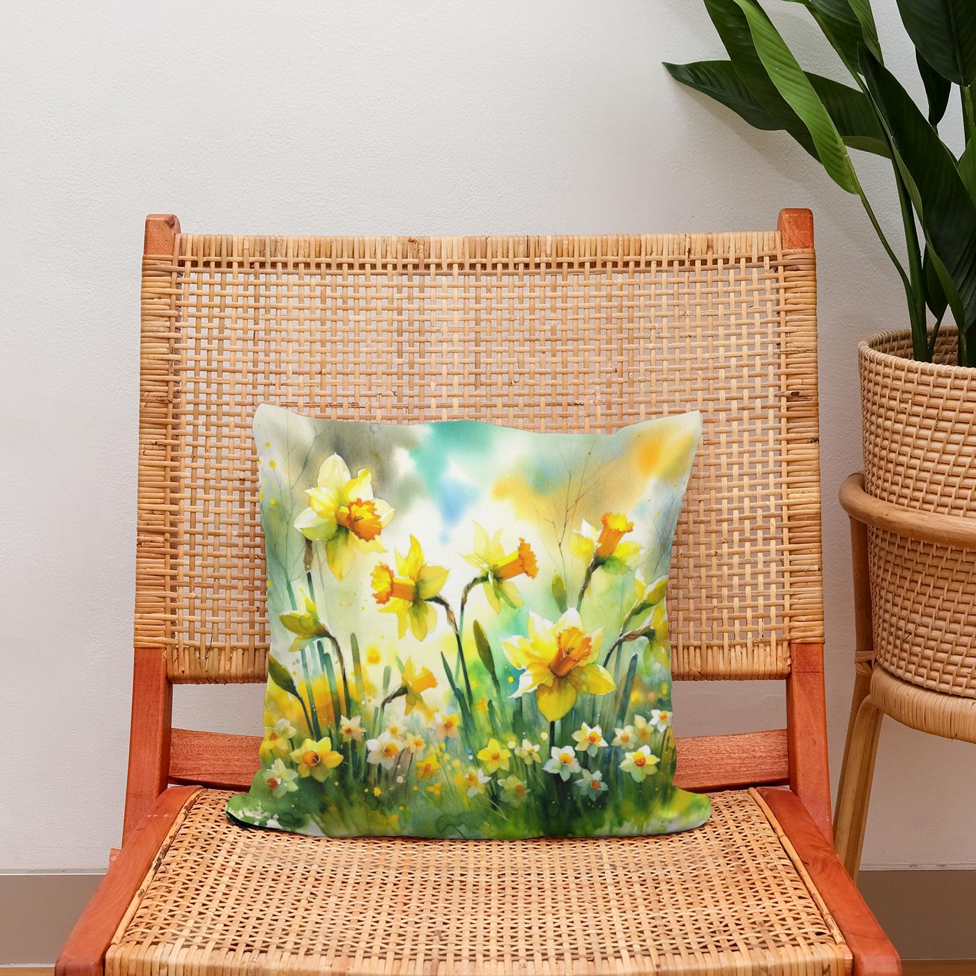 Spring's Joyful Dance Cotton Cushion