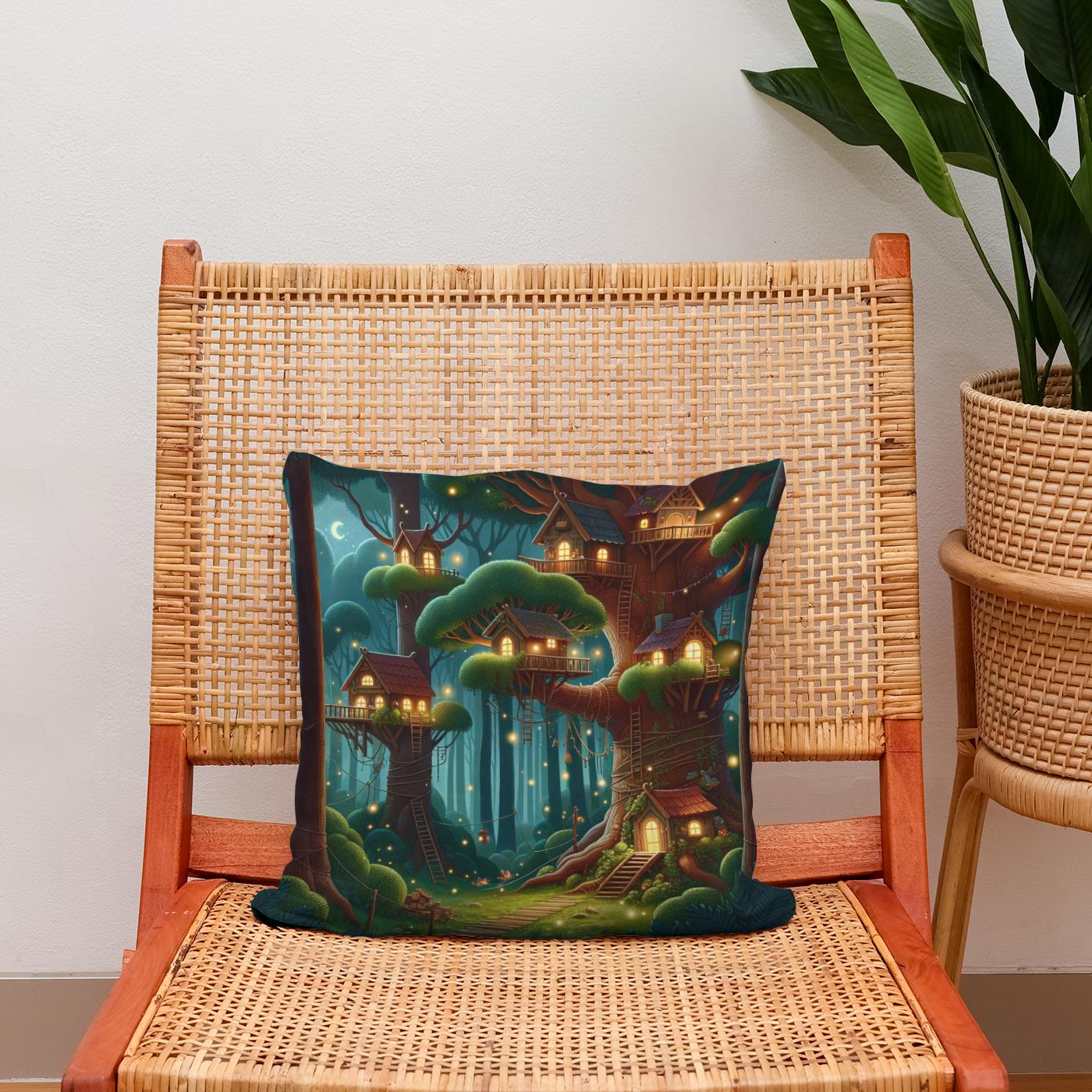 Twilight Treetop Cotton Cushion