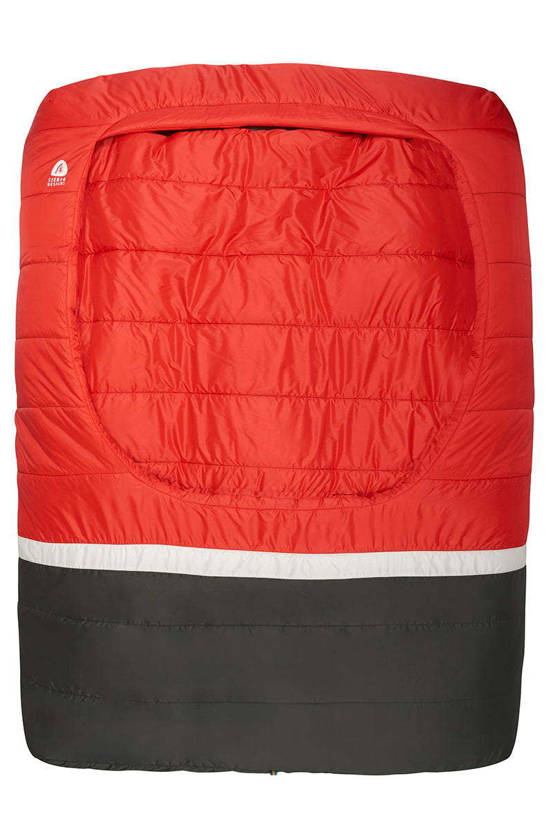 Sierra Designs Frontcountry Bed 20°F (-7°C) Synthetic 2-Person Sleeping Bag - Queen - Red/Grey