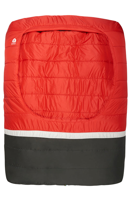 Sierra Designs Frontcountry Bed 20°F (-7°C) Synthetic 2-Person Sleeping Bag - Queen - Red/Grey