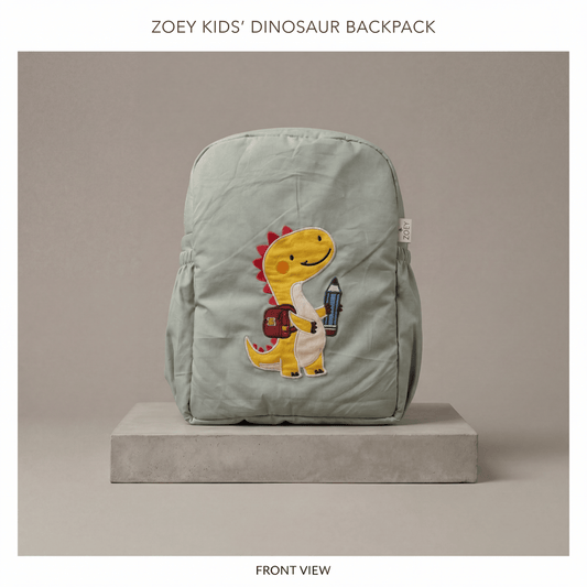 Study Buddy Dino Personalised School Bag, Hand-Embroidered