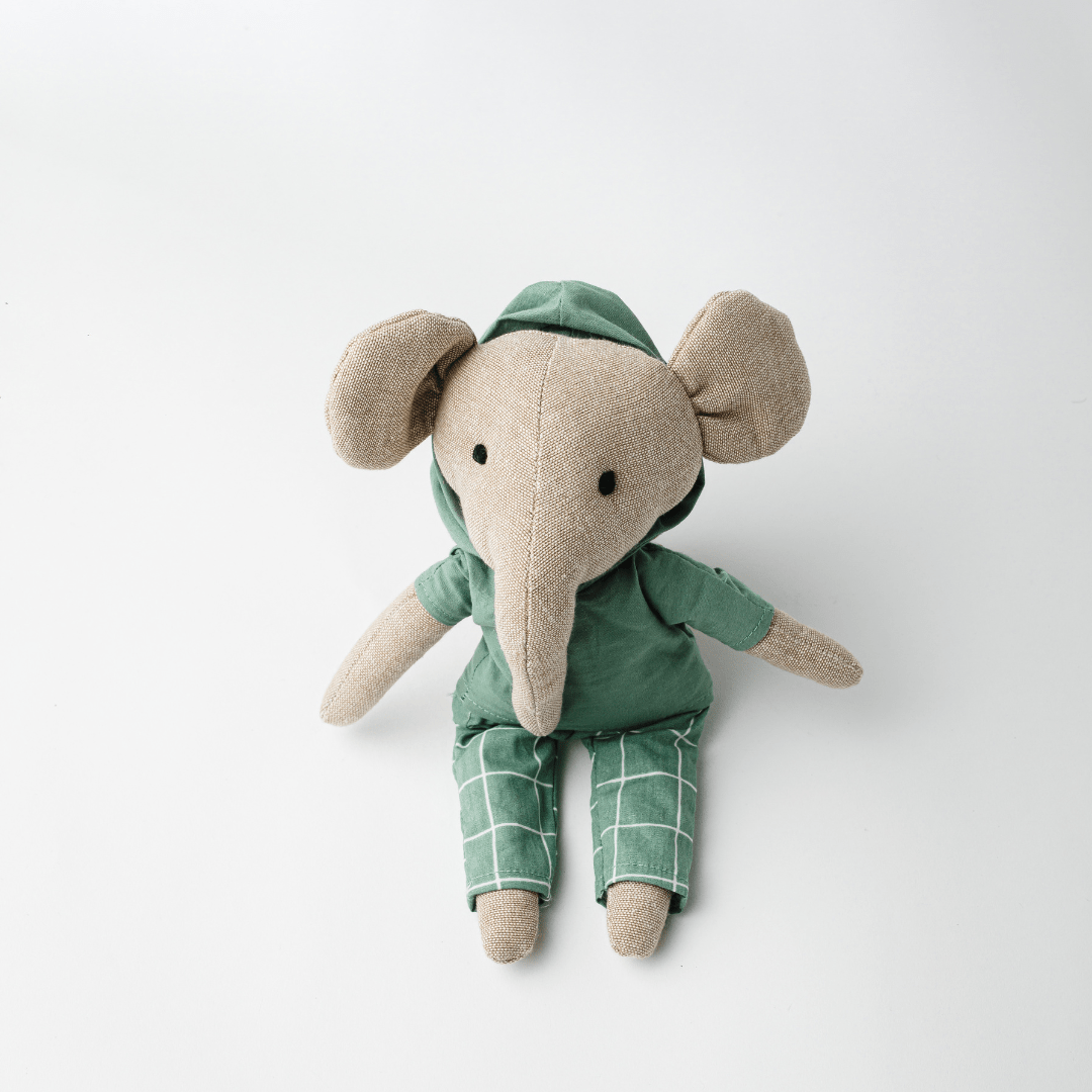 Lola & Lucas Elephant Toy | Heirloom Cotton Soft Toy for Little Ones