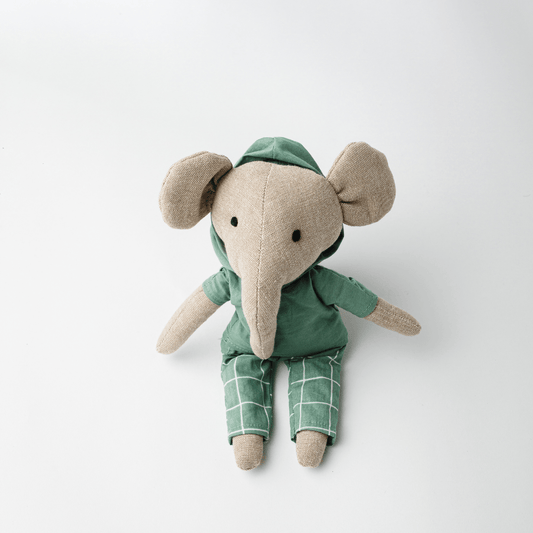 Lucas - The Groovy Elephant| Heirloom Cotton Soft Toy for Little Ones