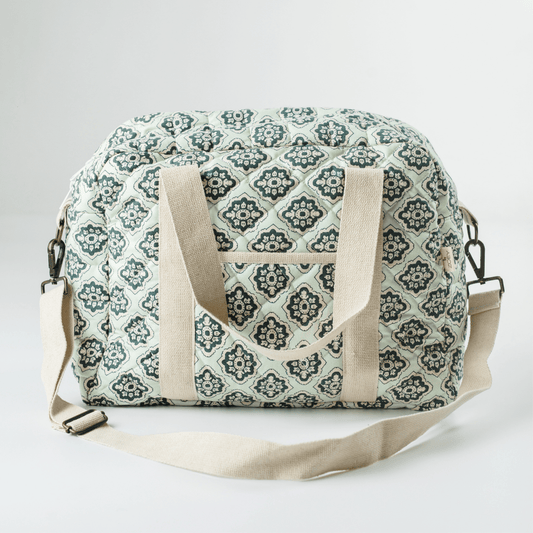 Emerald Trellis Nappy Bag (100% Cotton)