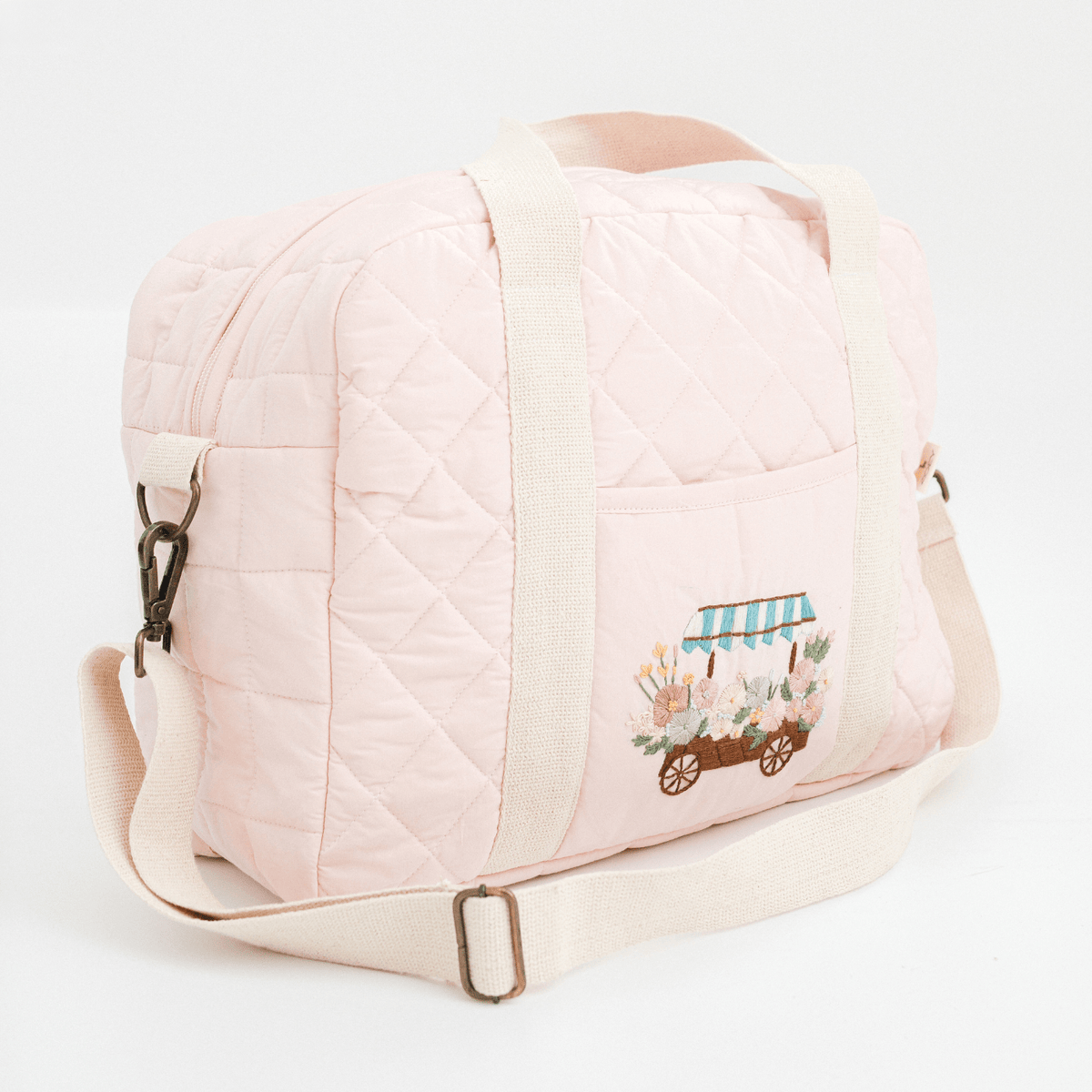 Hand Embroidered Meadow Cart Nappy Bag