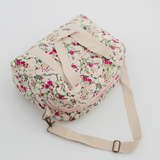 Noira Rose Carryall Quilted Nappy Bag (100% Cotton)