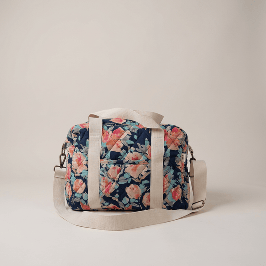 Painted Garden Carryall Quilted Nappy Bag (100% Cotton)