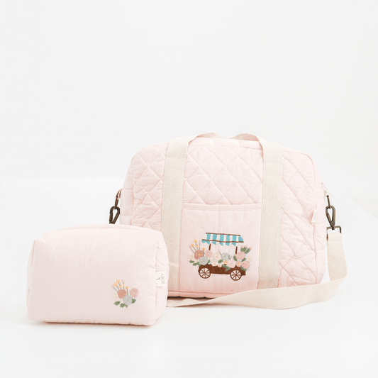Hand Embroidered Meadow Cart Nappy Bag
