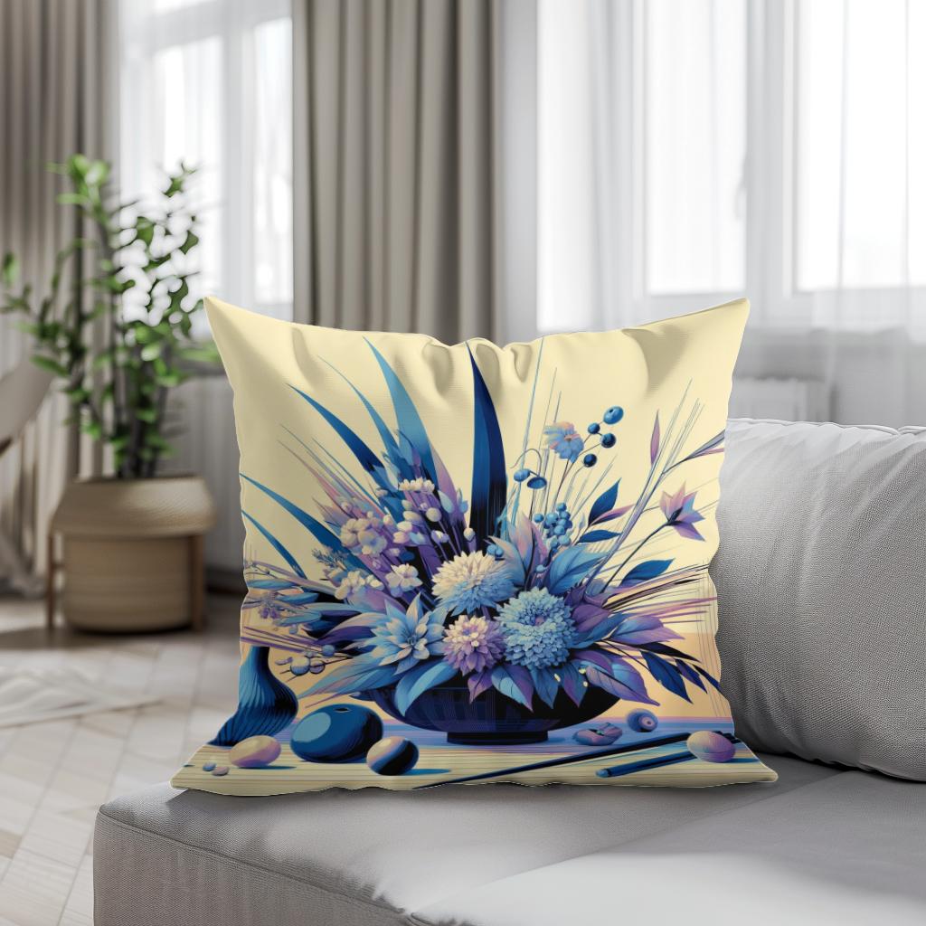 Modern Ikebana Cotton Cushion