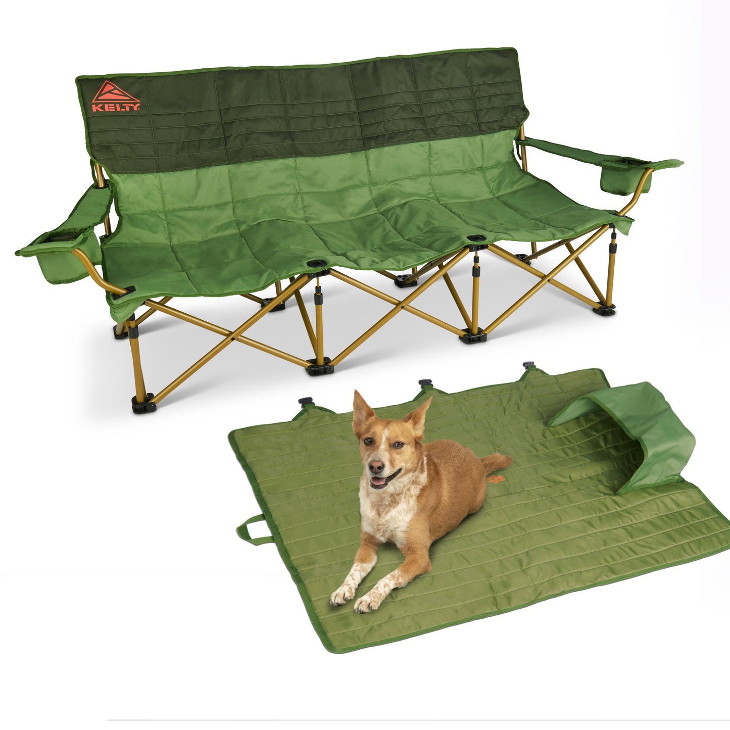 Kelty Three Seater Lowdown Couch in Dill/Duffle