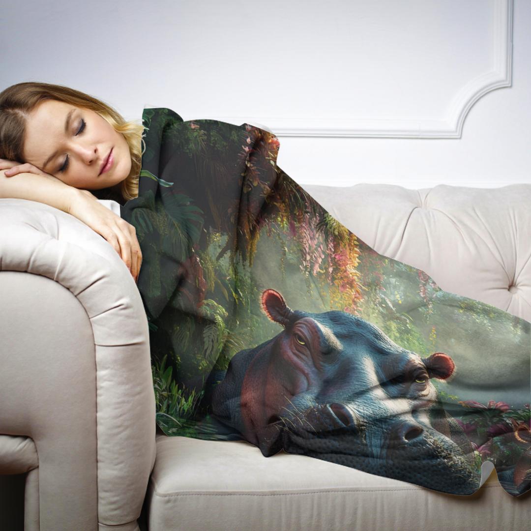 Hippo Family Reverie Blanket