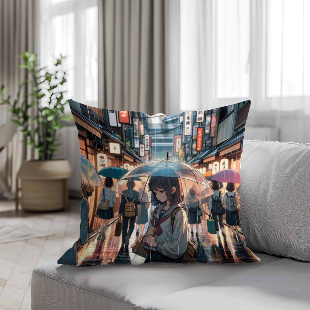 Rainy Day Reflections Cotton Cushion