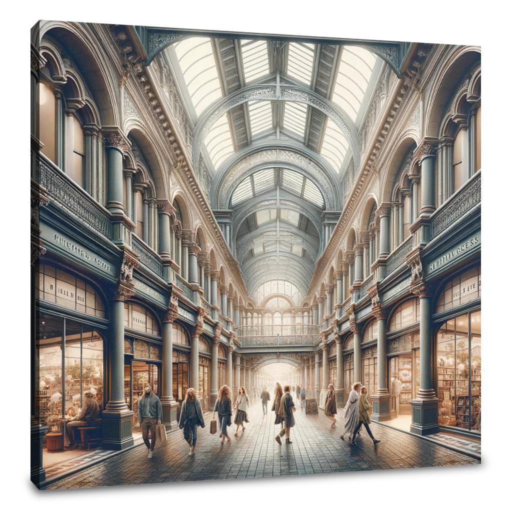 Cardiff The Arcades of Queen Street Canvas